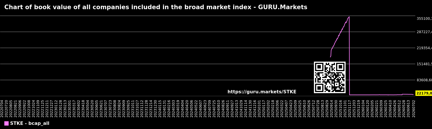 Chart of book value of all companies included in the broad market index - GURU.Markets
